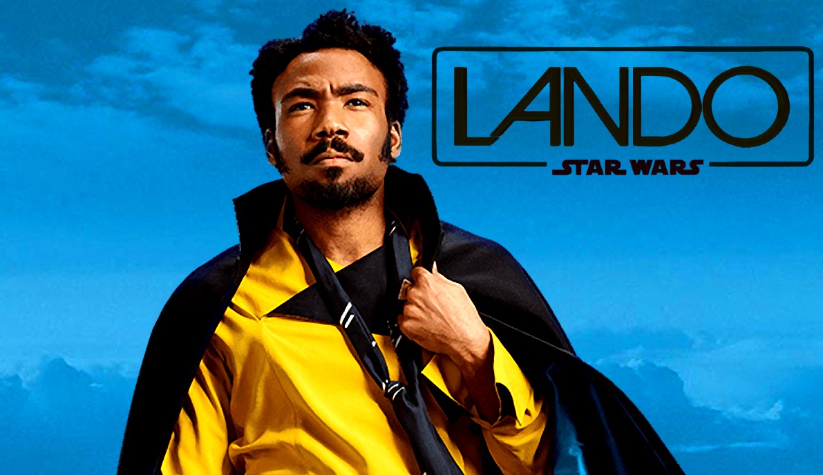Donald Glover posing on the Star Wars: Lando early film poster.